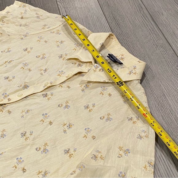 Vintage Land's End 100% Linen Shirt Women’s Size 18 R Cottage Floral Button Top - Picture 9 of 12